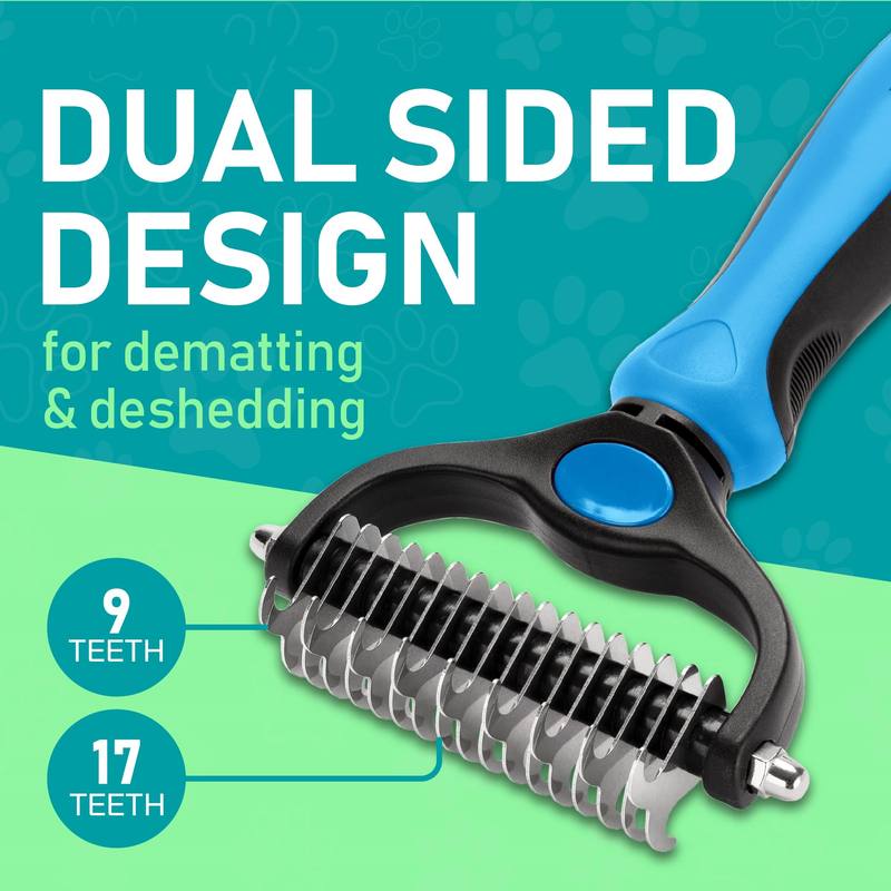 Hot-selling Custom 2-in-1 Portable Double-sided Hair Removal Comb Made of Stainless Steel for Untangling cat and Pet Dog Fur