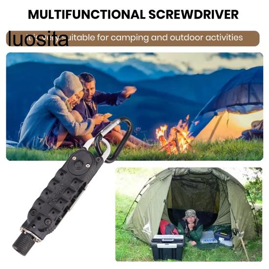 Multifunctional Screwdriver Keychain, Screwdriver with LED Light, And Bottle Opener, for Outdoor Camping