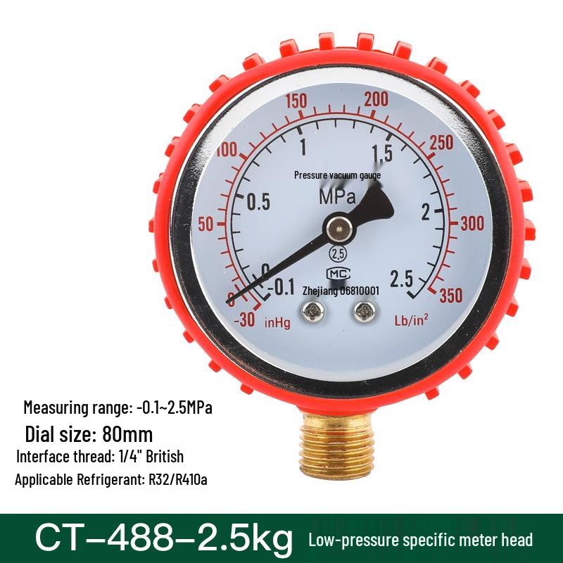 

Манометр для кондиционера Zhuoke - 60 кг/25 кг Метрический для заправки и тестирования хладагента