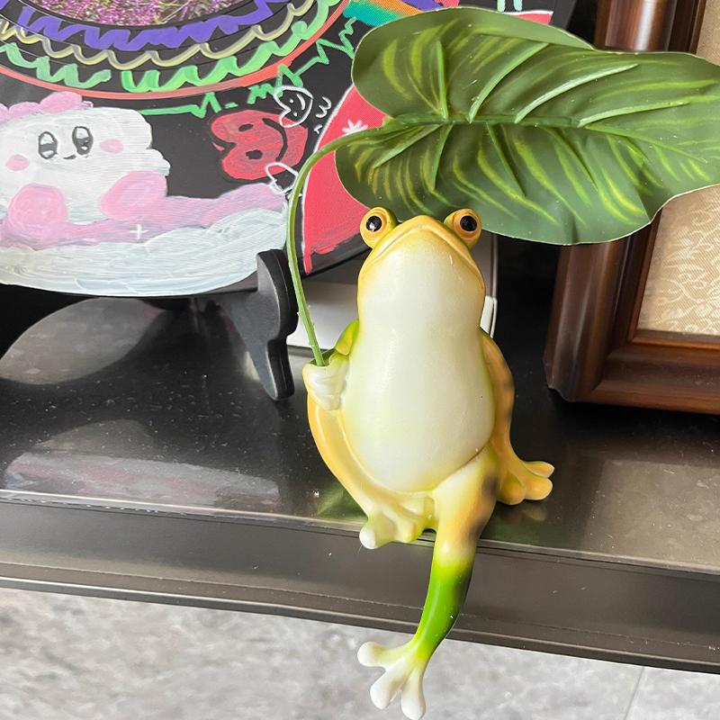 Liście Cieszące Się Chłodem Symulowane Ozdoby Żabie Akwarium Mikro-Krajobraz Ozdoby Domowe Balkon Dziedziniec Rzemiosło