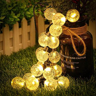 Lanterne solaire en forme de boule de cristal pour l'extérieur, guirlande lumineuse de Noël, décoration de jardin, guirlande lumineuse LED