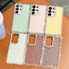Side Diamond Glitter Powder Imd Hard Shell Suitable for Samsung S25S24S23 Ultra Diamond Set Fashionable Mobile Phone Case A16 A56 Women