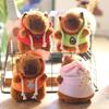 Chaveiro Pingente Capivara Desenho Animado Fofo Brinquedo de Pelúcia Boneca Pendente para Bolsa Boneca Kapila Adorável com Roupas Chaveiro de Animal