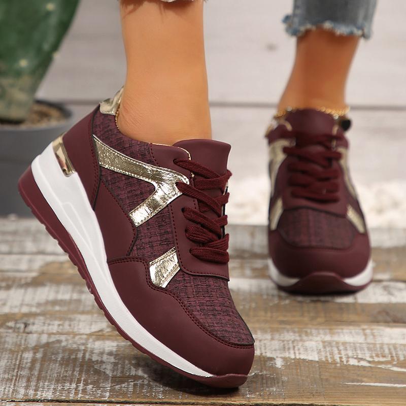 Fashion Women's Casual Sports Shoes Plus Size Fashion Comfortable Wedge Sneakers Woman Spring Autumn Thick Sole Non Slip Running Shoes