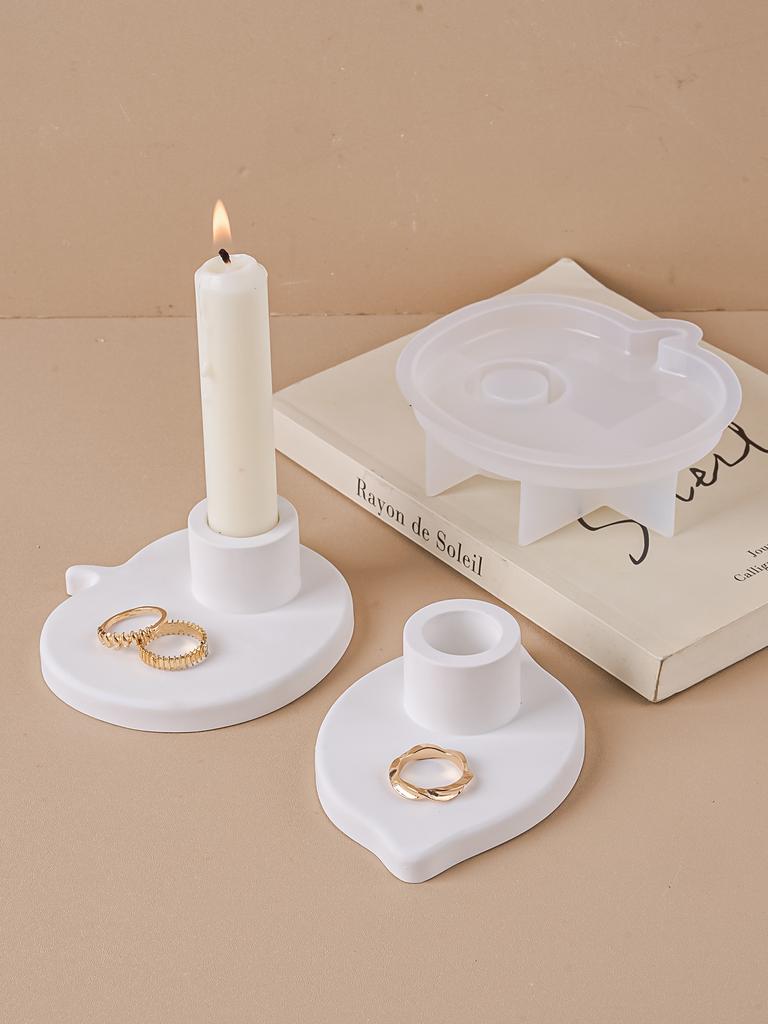 DIY Lemon Apple Candle Holder Silicone Mold Fruit Candlestick Concrete Plaster Molds Jewelry Display Tray Resin Mold Home Decor