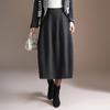Stylish Elastic Waist Women's Winter 2025 Korean Slimming Casual Mid-Length Skirt