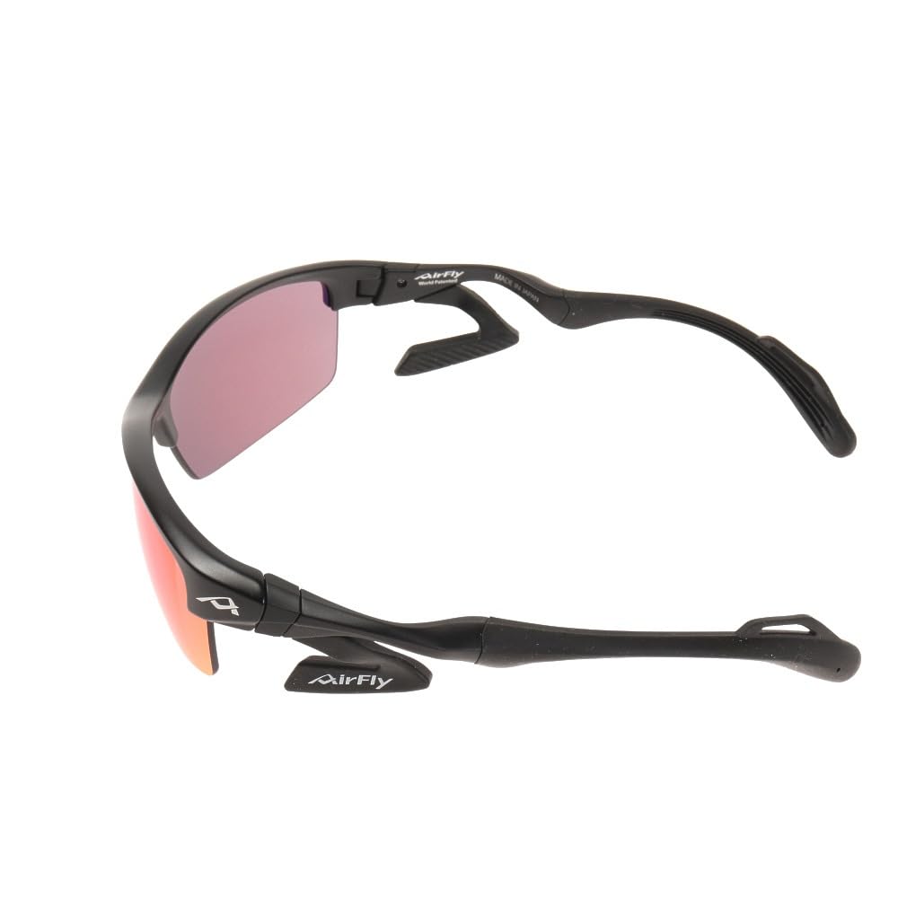 AirFly Sports Sunglasses with New Side Black Lens AF-303 C-1 Nose-Padded Pads, Frame/Mirror (AF-303 C-1 Black)
