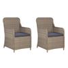 Day and Night - Day and Night Garden Chairs with Cushions 2 Units Brown Synthetic Rattan