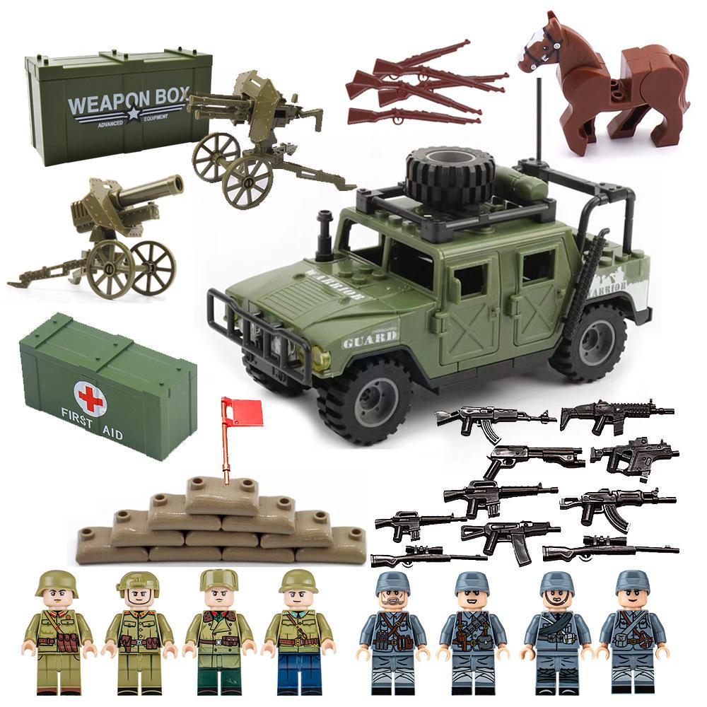 Mountain Gun Machine Gun Model Wwii Building Block Doll Military Toy Accessories Weapon Piece Equipment