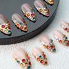 10pcs Luxury Short French Full Drill Handmade Fake Nails Elegant Lady Press On Nails