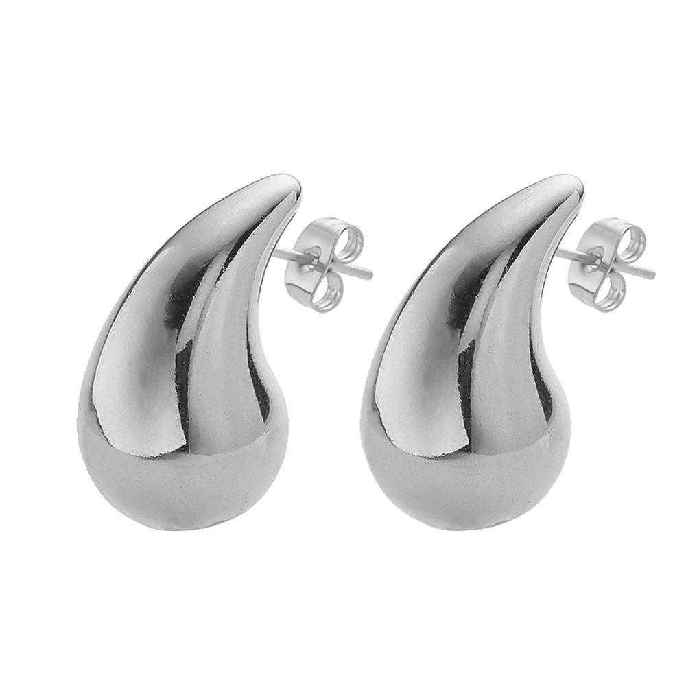 European and American INS Style Stainless Steel Water Drop Gold Ear Studs