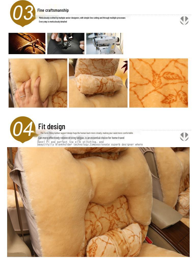 Winter Plush Car Seat Cushion - Thick, Comfortable, Breathable & Warm Full Wrap Cover