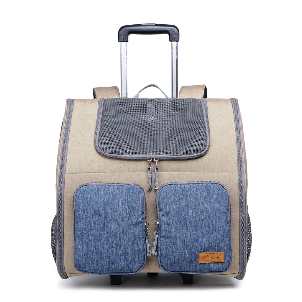 Dog Backpack for Hiking and Outdoor Adventures Adjustable Pet Saddle Bag New Design Durable Material and Large Capacity (Blue,45*24*40cm)