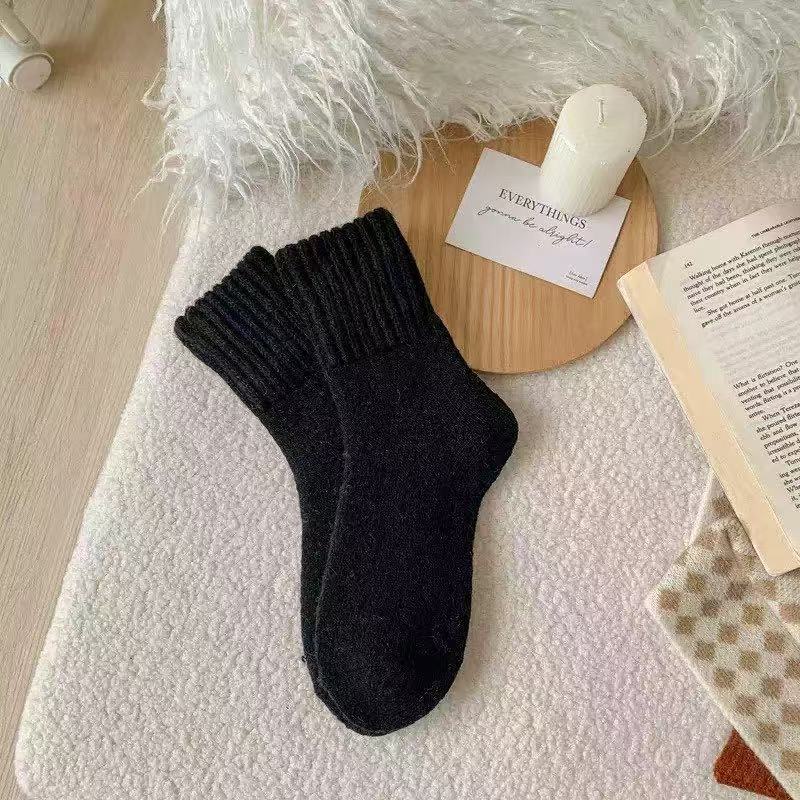 5 Pairs Winter Thickened Wool Socks Women's Breathable Comfortable Plush Low Tube Snow Socks Korean Warm Cashmere Socks