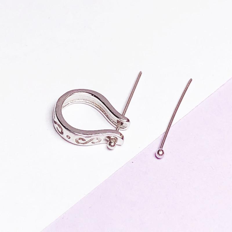 925 Sterling Silver Peace Buckle Pendant Holder Clip for Jade Pendants