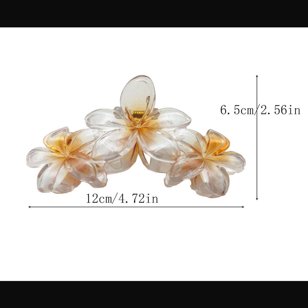 Retro Floral Petal Claw Hair Clip for Women - Large Volume Flower Hair Accessory