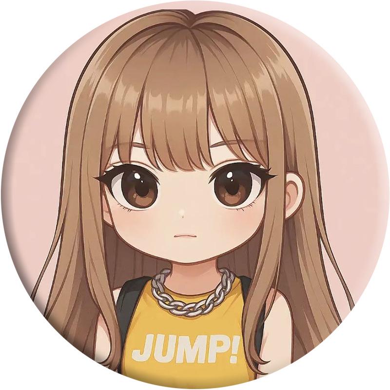 BP JUMP Cartoon Badge Mirror Keychain Pendant - ROSE Comeback Edition Badge