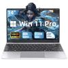 Laptop s MS Office Windows 11 IPS Tichý Celeron J4105 8GB DDR4 512GB Tichá Japonská Klávesnice s Duálním USB a SSD Tenký a Lehký 14-palcový