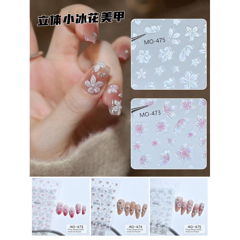 

Relief Small Ice Flower Nail Stickers Spring New Sweet and Simple Ins Style Wear Nail Decorations Net Red Best Selling One for each of the 3 paragraphs
