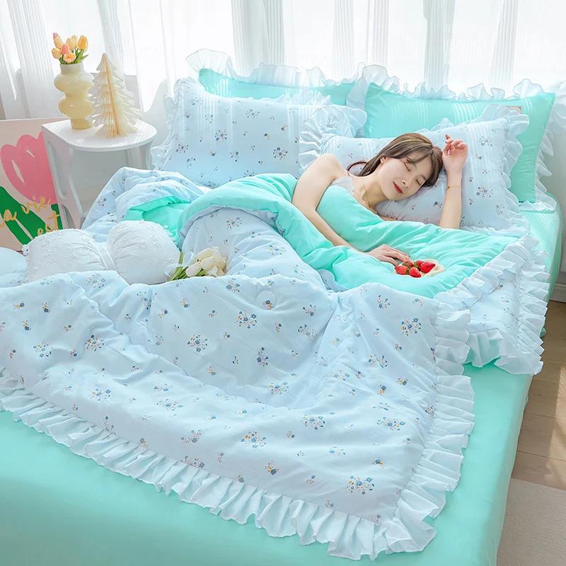 

Летнее прохладное одеяло, кружевное, смываемое водой, хлопковое летнее одеяло с кондиционером, 1/4 шт., одинарное или двойное тонкое одеяло, можно стирать в машине 220x240cm