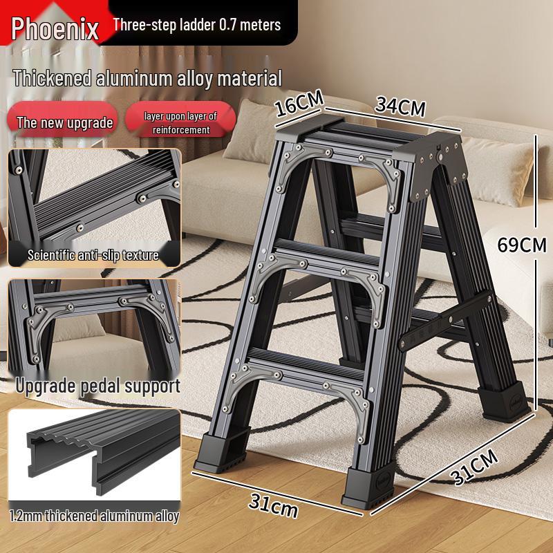 Aluminum Multifunctional Telescopic Folding Ladder: Portable, A-Frame, Household & Engineering Use