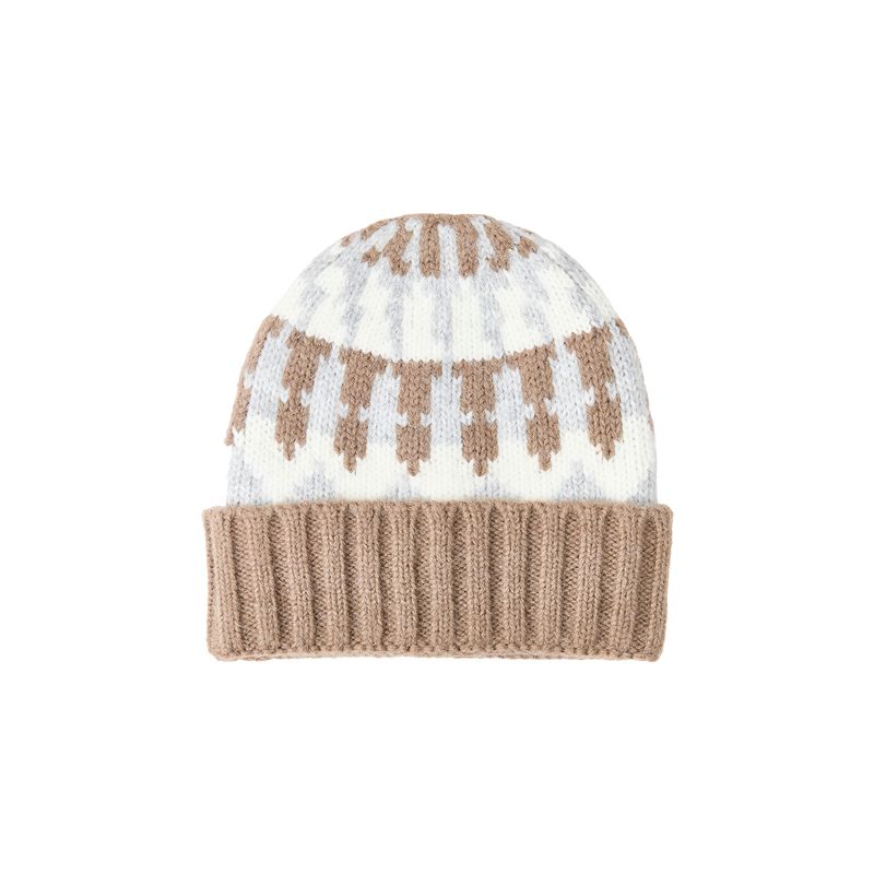 

Blacknini Yin Вафельный кардиган Fair Isle из перуанской бэби альпаки 18,5 микрон жаккардовой вязки с капюшоном Knitting Hat (Head Wool) One size