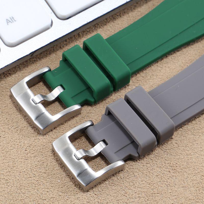 Kautschuk Silikon Armband für Citizen Tissot Seiko Rolex Gebogenes Ende Sport Wasserdicht Uhrenarmband Orange Armband 18/19/20/21/22mm