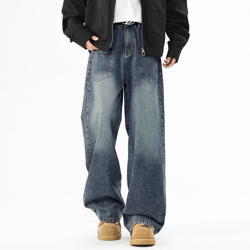 Retro Jeans Men's Spring and Autumn Design Sense Handsome Straight Loose Casual Pants