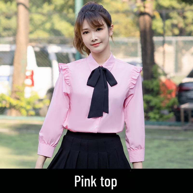 Women's College Style Long-Sleeve Shirt Dress - 2022 Spring Collection