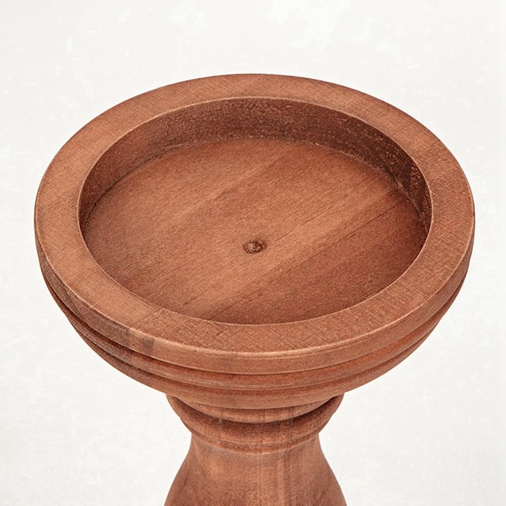3pcs Wooden Candle Holder Wedding Banquet Columnar Candlestick