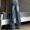 2024 American Style Women's Denim Overalls: High Street Multi-Pocket Wide Leg Retro Jeans for Autumn