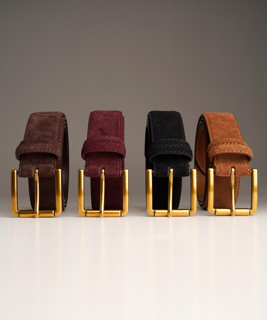 Beoteunseoul Minimal Square Suede Belt (Cowhide/Brown)