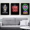 Spielzimmer Poster Dekoration Gaming Drucke Neon Video Gamer Leinwand Malerei Wandkunst Bild für Kinder Jungen Spielzimmer Dekor Geschenk Ohne Rahmen