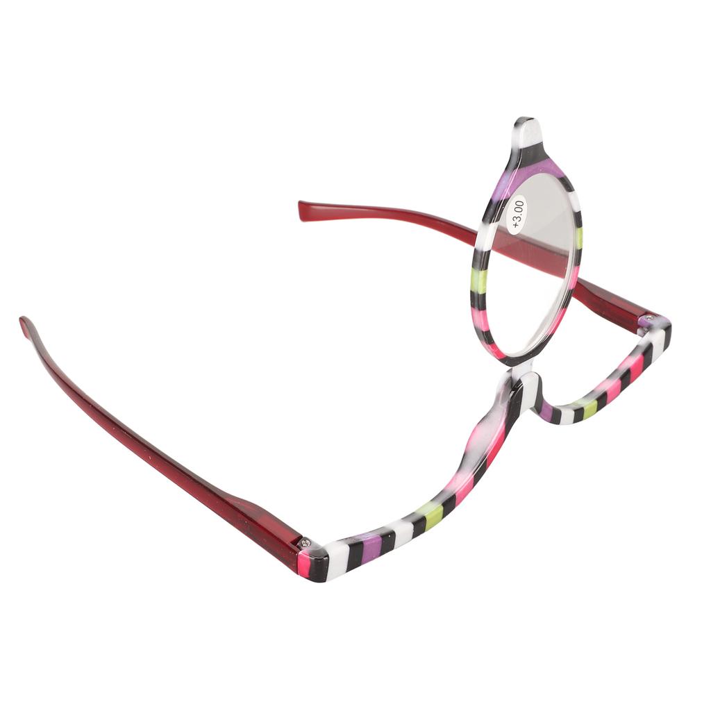 Cosmetic Eye Glasses Rotating Magnifying Makeup Reading Glasses for Performance Party +3.00