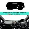 Car Dashboard Cover for Renault Clio Lutecia 4 IV 2013-  Carpet Dashboard Pad Sun Protection UV Cushion Car Accessories