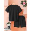 Boys' 3D printed spring/summer outdoor sports T-shirt and shorts two-piece set, perfect for outdoor wear