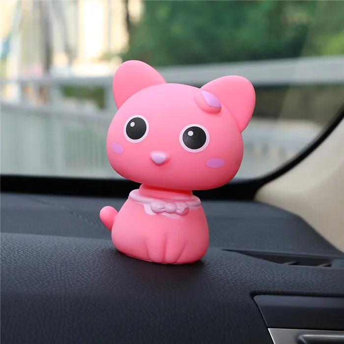 

Car Ornaments Cute PVC Shaking Head Cat Figure Dolls Decoration Automobiles Interior Dashboard Nodding Plastics Toys Accessories