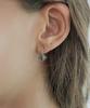 Merrymotive Heart Bar With Aqua Crystal Drop Earring