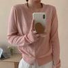 Women's Knit Cardigan Outerwear: Round Neck, Spring/Summer 2026 Fashionable Sweater Top.