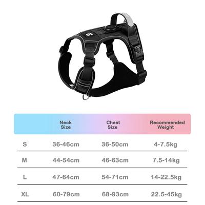 No-Pull Dog Harness for Large Dogs with GPS Tracker Slot Heavy Duty Reflective Adjustable Pet Vest Harness for Outdoor Walking