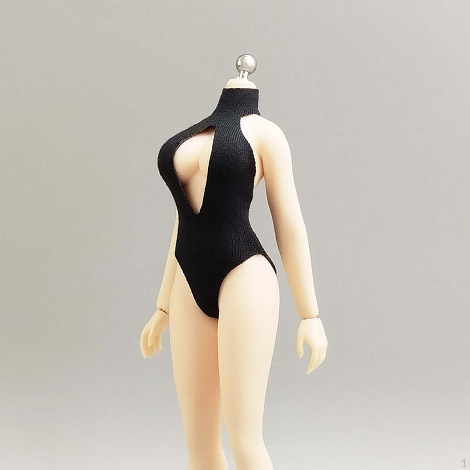 

1/12 Одежда для экшн-фигурок Наряжать Женский купальник Комбинезон Повседневный Мини-костюм Кукла для 6 чёрный