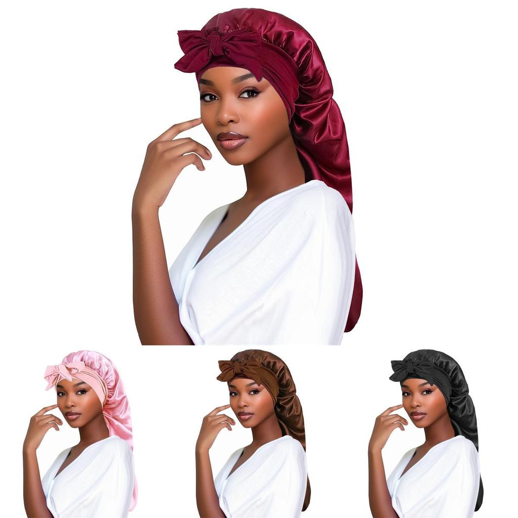 Poliesterowa czapka do spania z wiązaniami dla kobiet i mężczyzn letni komfort domowy