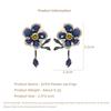 SUYU Earrings With Micro Inlay Of Colored Cubic Zirconia Flexible Leaves, Elegant Earrings Three-Dimensional Flower Earrings