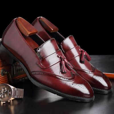 Große Größe 37-48 Herren Leder Slipper Markenschuhe Klassische Quaste Brogue Herrenschuhe Formelle Schuhe Lässige Bullock Schuhe 886