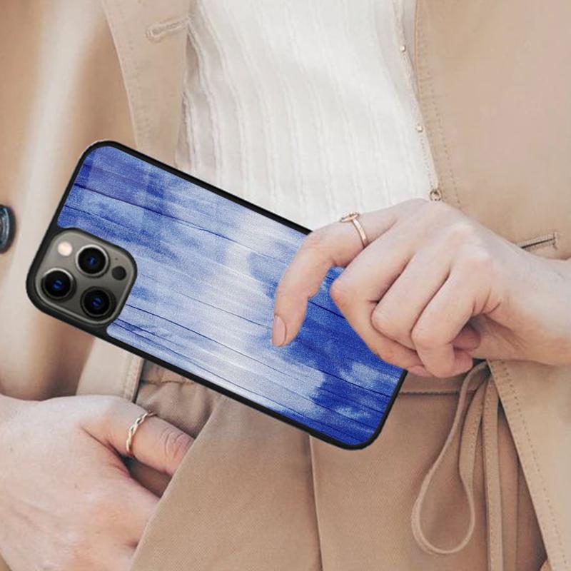 Shibori indigo Tie Dye Magnetic Phone Case For APPLE iPhone 17 Air 16 14 13 12 Pro Max 15 Plus Wireless Charge MagSafe Cover iPhone 14