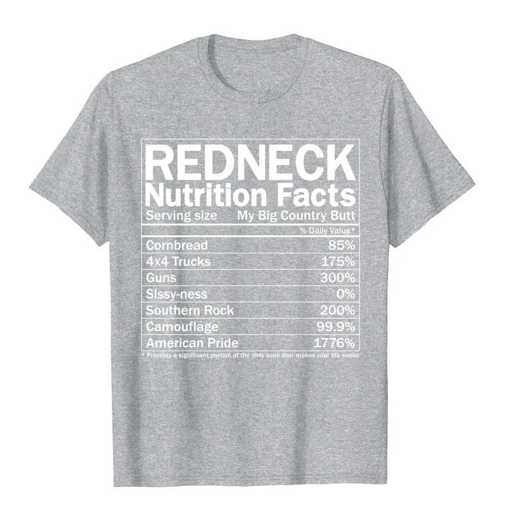 Redneck Nutrition Facts Funny Version 2 Short Sleeve T-Shirt Cotton T Shirt For Men Fitness T Shirt Cheap Tight
