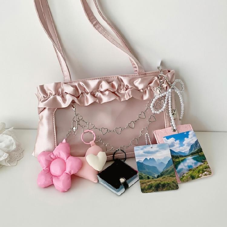 Handbag Charm Accessory Chain with Silver Tone Clip On Clasps and Layered Chain Accent for Commute and Daily Use