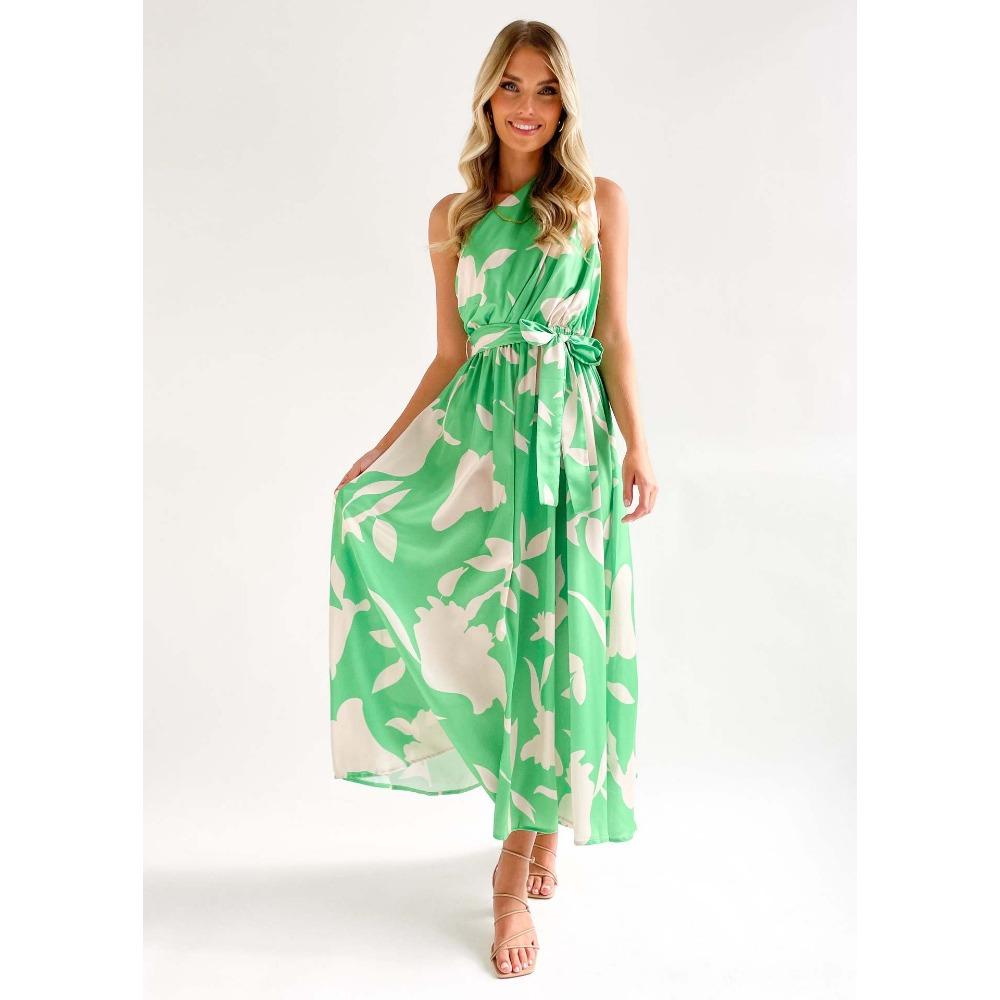 

Женское летнее сексуальное платье с обтягивающей талией XL зелёный