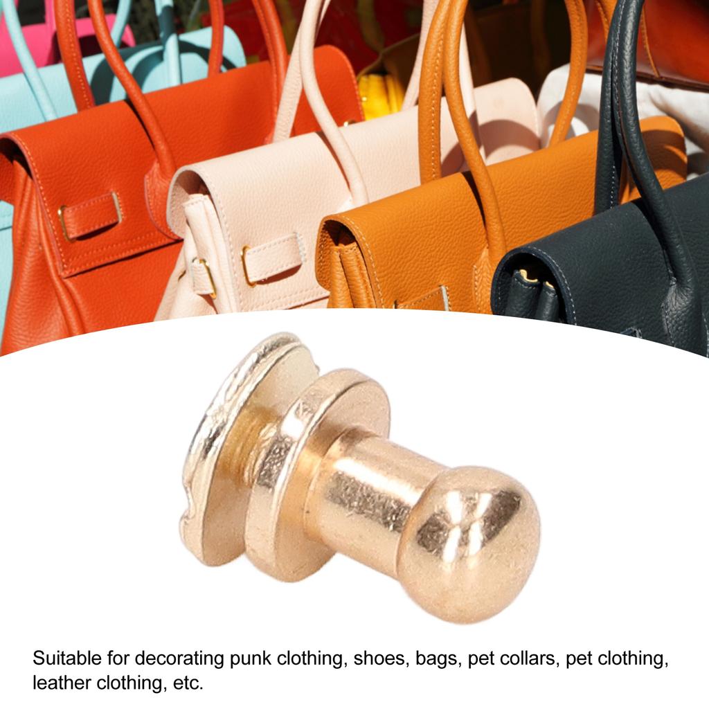 200 Sets Chicago Screws Round Head Rivets 7x5mm   Handcraft Pure Copper Round Head Rivets Leather Rivets for Handbag