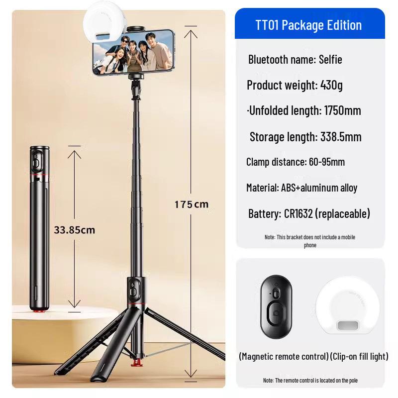 CYKE Bluetooth Selfie Stick with Automatic Tripod and Phone Holder Stand
